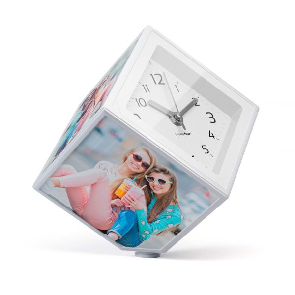 Cubo Rotativo com Relógio 10x10cm